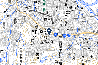 福知山メモリー駅南ホールの周辺地図