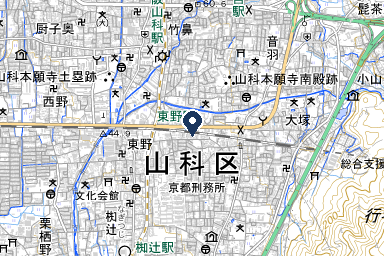 山科ブライトホールの周辺地図