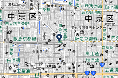 四条大宮ホールの周辺地図