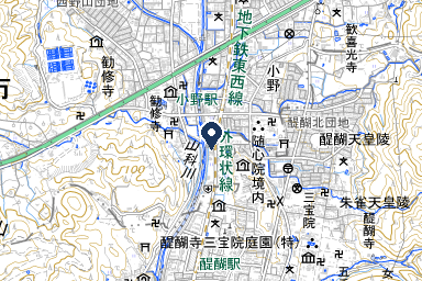 醍醐シティホールの周辺地図