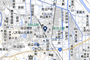 京田辺シティホールの周辺地図