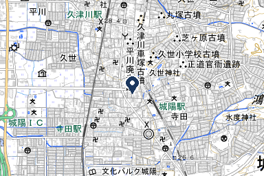 城陽シティホールの周辺地図