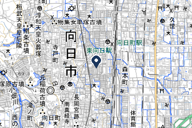アシス向日ホールの周辺地図