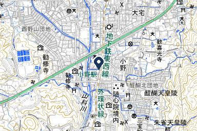 東祭典ホール（山科）の周辺地図