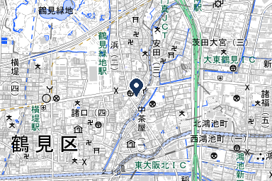 鶴見ファミリーホールの周辺地図
