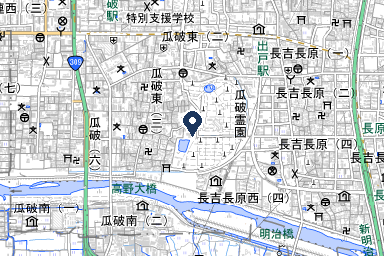 瓜破ファミリーホールの周辺地図
