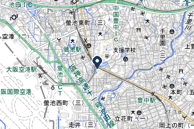 ユアホール蛍池の周辺地図