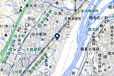 水無瀬シティホールの周辺地図