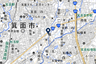箕面斎場ホールの周辺地図