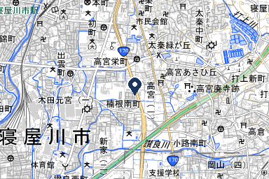 ねやがわ会館（本館・新館）の周辺地図