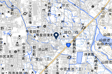 家族葬のファミーユ 枚方甲斐田新町ホールの周辺地図