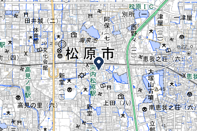 松原メモリアルホールの周辺地図