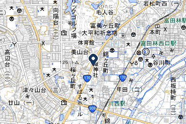 花仙美山ホールの周辺地図