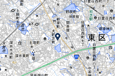 ティア大野芝の周辺地図