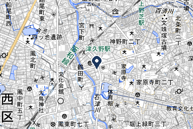 シティホール津久野の周辺地図