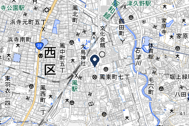 おおとりメモリアルホールの周辺地図
