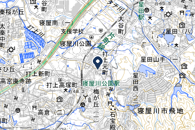 メイプルホール寝屋川公園の周辺地図