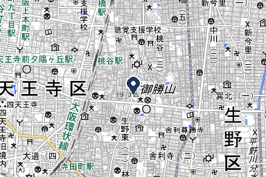 自由な家族葬 千の風 生野勝山ホールの周辺地図