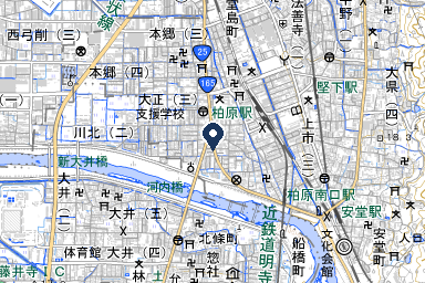 柏原典礼会館の周辺地図