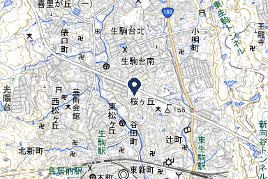 さくらホール（セレミューズ生駒敷地内）の周辺地図