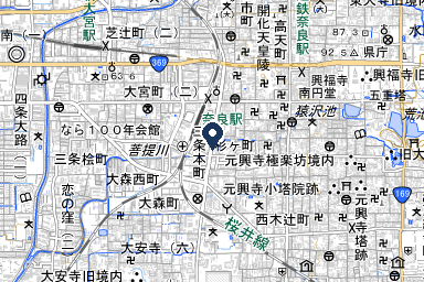 奈良駅前ホールの周辺地図