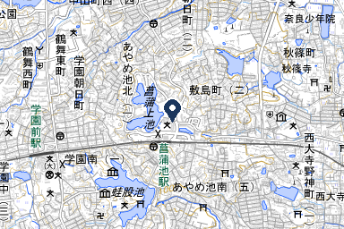 シティホールあやめ池の周辺地図