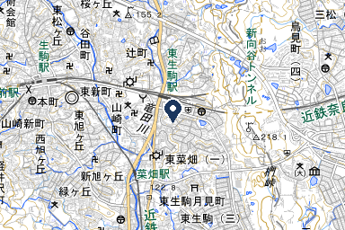 東生駒駅前ホールの周辺地図