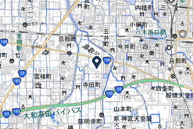 シティホールかしはらの周辺地図