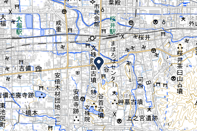 南都メモリアルさくらいホールの周辺地図