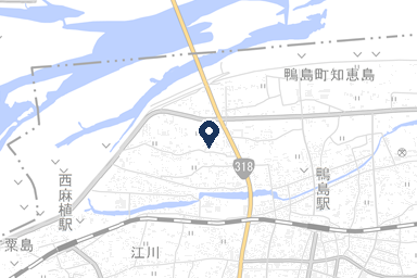鴨島ベルベホールの周辺地図